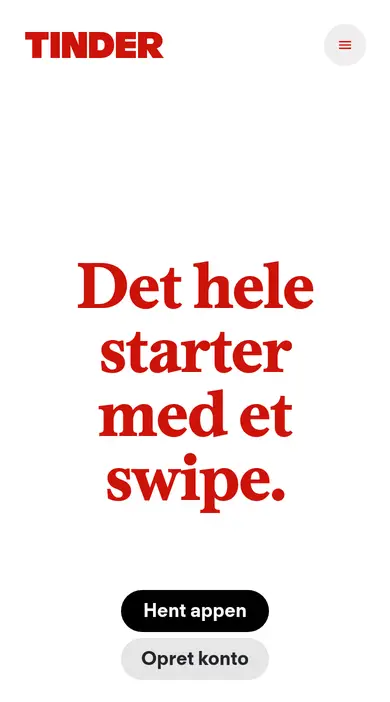 Tinder anmeldelse: Tinders forside på mobil